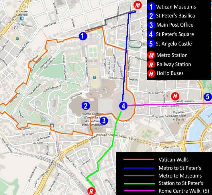 bejáratnál, hogy a Vatikáni múzeum térkép